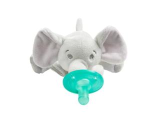 Philips Avent Soothie Snuggle Pacifier Holder with Detachable Pacifier, 0m+, Elephant, SCF347/03 from Philips Avent
