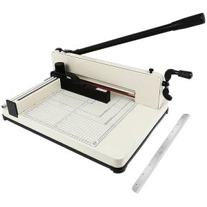 Heavy Duty Paper Cutter,17 inch Guillotine Paper Cutter, Cortadora de Papel 500 Sheets Papers,Guillotine Paper Scrap Slicer Trimmer for Cardstock Cards Leather with Metal Base for Office Home School by Olenyer