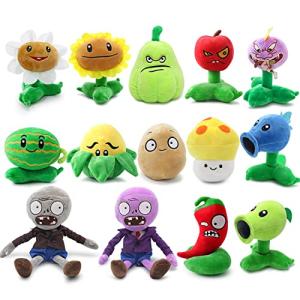 Maikerry 14pcs Plants and Zombies Plush vs Toys Sets PVZ Plush Stuffed Toys Soft Figure Doll Great Birthday Gifts for Boys and Girls by tianjinshizhonghuanliangzikejiyouxiangongsi