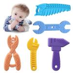 5 PCS Baby Teething Toys - Silicone Chew Tools Teether Toddler Toy - Newborn Infant Development Babies Gifts for 0 2 3 6 8 9 12 18 Month 1 One Year Old Girls Boys Kids Soft Sensory BPA Free by shenzhenshi yangtailingke dianzi youxian gongsi