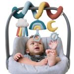 Itzy Ritzy Spiral Car Seat & Stroller Activity Toy; Includes Clinking Rings, Mirror and Textured Ribbons; Rainbow by Itzy Ritzy