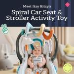 Itzy Ritzy Spiral Car Seat & Stroller Activity Toy; Includes Clinking Rings, Mirror and Textured Ribbons; Rainbow by Itzy Ritzy