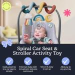 Itzy Ritzy Spiral Car Seat & Stroller Activity Toy; Includes Clinking Rings, Mirror and Textured Ribbons; Rainbow by Itzy Ritzy