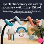 Itzy Ritzy Spiral Car Seat & Stroller Activity Toy; Includes Clinking Rings, Mirror and Textured Ribbons; Rainbow by Itzy Ritzy