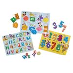 Melissa & Doug Disney Wooden Peg Puzzles Set: Letters, Numbers, and Shapes and Colors by Melissa & Doug