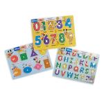 Melissa & Doug Disney Wooden Peg Puzzles Set: Letters, Numbers, and Shapes and Colors by Melissa & Doug