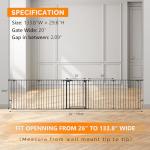 Bonnlo 122-Inch Wide Configurable Baby Gate Fireplace Safety Fence/Guard Adjustable 5-Panel Metal Play Yard for Toddler/Pet/Dog Christmas Tree Fence, Includes 4 Pack of Wall Mounts, Black from Bonnlo