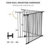 Bonnlo 122-Inch Wide Configurable Baby Gate Fireplace Safety Fence/Guard Adjustable 5-Panel Metal Play Yard for Toddler/Pet/Dog Christmas Tree Fence, Includes 4 Pack of Wall Mounts, Black from Bonnlo
