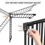 Bonnlo 122-Inch Wide Configurable Baby Gate Fireplace Safety Fence/Guard Adjustable 5-Panel Metal Play Yard for Toddler/Pet/Dog Christmas Tree Fence, Includes 4 Pack of Wall Mounts, Black from Bonnlo