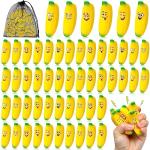 Woanger 24 Pcs Mini Banana Stress Toys Banana Stretchy Toys Ball with Emotions Banana Stress Relief Fidget Toy with Storage Bag for Anxiety Relief School Party Favor Carnival Supplies, 6 Expressions from Woanger