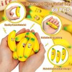 Woanger 24 Pcs Mini Banana Stress Toys Banana Stretchy Toys Ball with Emotions Banana Stress Relief Fidget Toy with Storage Bag for Anxiety Relief School Party Favor Carnival Supplies, 6 Expressions from Woanger