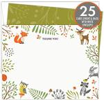 Woodland Animals Baby Shower Thank You Cards. Set of 25 5.5â x 4.25â Flat Note Cards and A2 White Envelopes. Printed on Heavy Card Stock. from Koko Paper Co