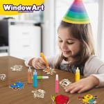 Window Paint Art Stickers Kit Kids â Childrenâs Make Your Own Fun Suncatchers Set â [24] Sun Catchers, [24] Suction Cups & [11] Paints â DIY Car Window & Mirror Arts & Crafts Kit Children from Creative Kids