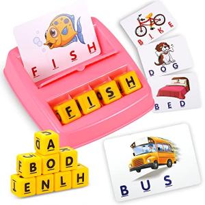 Matching Letter Game, Alphabet Spelling & Reading Words, Objects & Number & Color Recognition, Early Learning Educational Toy for Preschooler & Kindergarten Kids Over 3-8 Years Old, Best Gifts by phoenixlau