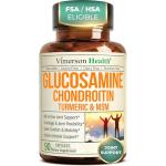 Glucosamine with Chondroitin Turmeric MSM Boswellia. Supports Occasional Joint Discomfort Relief. Helps Inflammatory Response, Antioxidant Properties. Supplement for Back, Knees, Hands. 90 Capsules by Vimerson Health