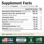 Glucosamine with Chondroitin Turmeric MSM Boswellia. Supports Occasional Joint Discomfort Relief. Helps Inflammatory Response, Antioxidant Properties. Supplement for Back, Knees, Hands. 90 Capsules by Vimerson Health