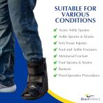 CAM Fracture Walking Boot Short - Complete Recovery, Protection and Healing Boot for Toe, Foot or Ankle Fractures, Sprains and Injuries by Brace Direct - Doctor Recommended Boot from Brace Direct