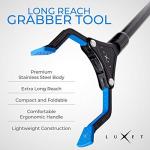 Grabber Reacher Tool, [Newest Version] Long 32â Steel Foldable Pick Up Stick with Strong Grip Magnetic Tip for Store Shelves, Lightweight Trash Picker Claw Reacher Grabber Tool for Elderly - by Luxet from Luxet