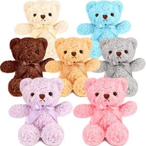 7 Packs 14 Inch Plush Bear Stuffed Animals Plush Toys Soft Cute Stuffed Dolls Birthday Party Decorations (Bright Colors) by Zomiboo