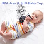 Euyecety Baby Spiral Plush Toys, Black White Stroller Toy Stretch & Spiral Activity Toy Car Seat Toys, Hanging Rattle Toys for Crib Mobile, Newborn Sensory Toy Best Gift for 0 3 6 9 12 Months Baby-Fox from Euyecety