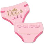 Big Dot of Happiness Little Princess Crown - Diaper Shaped Raffle Ticket Inserts - Pink and Gold Princess Baby Shower Activities - Diaper Raffle Game - Set of 24 by Big Dot of Happiness, LLC