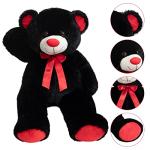 WENMOTDY Huge Teddy Bear Stuffed Animal Giant Teddy Bear Plush with Red Ribbon Bow Valentine's Day Plush Toy Gift for Girlfriend and Kids 36 inch Black from yangzhou zhiduoduo gongyipin youxiangongsi
