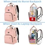 Nursing School Backpack, Waterproof College Book Bag for Women with Removable Organizer, 15.6 Inch Travel Lapatop Backpacks Medical Clinical Doctor Nurse Work Daypack for Girls, Gifts for Her, Pink from 