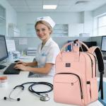 Nursing School Backpack, Waterproof College Book Bag for Women with Removable Organizer, 15.6 Inch Travel Lapatop Backpacks Medical Clinical Doctor Nurse Work Daypack for Girls, Gifts for Her, Pink from 