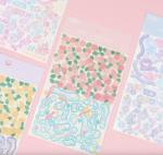 Cute Essential Kawaii Aesthetic Stationery Sticker Pack - 12 Sheets (690+ stickers) - for planners, journals, scrapbooks, gifts, kpop photocards, polocos, frame, removable, confetti, alphabet, numbers from dalgaru