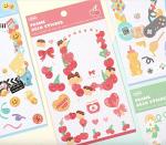 Cute Essential Kawaii Aesthetic Stationery Sticker Pack - 12 Sheets (690+ stickers) - for planners, journals, scrapbooks, gifts, kpop photocards, polocos, frame, removable, confetti, alphabet, numbers from dalgaru