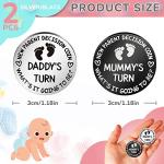 2 Pieces Fun New Parents Decision Coin Double-Sided Decision Making Coin Baby Gifts for Mom Dad New Baby Pregnancy Gift for First Time Mommy Daddy Christmas Thanksgiving Baby Shower Sliver and Black from Hicarer