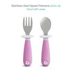 Munchkin Raise 4 Count Toddler Fork and Spoon, Pink/Purple, 12+ by Munchkin