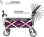 Creative Outddor Distributor Push Pull Folding Wagon for Kids, Beach, Foldable Canopy with Sun/Rain Shade (Magenta) by Creative Outddor Distributor
