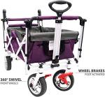 Creative Outddor Distributor Push Pull Folding Wagon for Kids, Beach, Foldable Canopy with Sun/Rain Shade (Magenta) by Creative Outddor Distributor