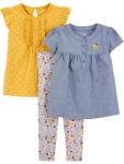 Simple Joys by Carter's Girls' Toddler 3-Piece Playwear Set, Chambray/Polka Dots, 3T from Carter's Simple Joys -Private Label -Vendor Flex CRI
