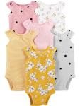 Simple Joys by Carter's Girls' 6-Pack Sleeveless Bodysuit, Pink, Floral/Dots, Preemie from Carter's Simple Joys -Private Label -Vendor Flex CRI