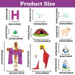 82pcs Easter He is Risen Bulletin Board Decorations, Easter Religious Jesus Spring Cutouts Classroom School Supplies for Christian Party Church Bulletin Board Window Wall Decor from OBUSATT