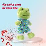 Furvana 9-Inch Cute Frog Plush, Soft Frog Stuffed Animal Plush Toy, Kawaii Frog Plush Doll, Green Frog Plushie with Cloths Toy Gift for Kids Children (Baby Frog with Jumpsuit) by HuanChuang