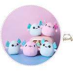 Cute Axolotl Plush Toy, Removable Salamander Animal Stuffed Plush Pillow, Kawaii Plush Cushion Toy Game for Kids, Girls, Birthday Gift (6pcs a Bag, Blue) from REFAHB