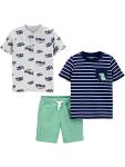 Simple Joys by Carter's Toddler Boys' 3-Piece Button-Up, Shorts, and Tee Playwear Set, Dinosaur/Trucks, 3T by Carter's Simple Joys - Private Label