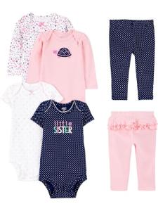 Simple Joys by Carter's Baby Girls' 6-Piece Little Character Set, Pink/Navy Ruffle, 0-3 Months from Simple Joys by Carter's