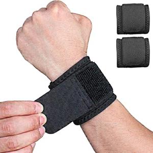 2 Pack Wrist Brace Adjustable Wrist Support Wrist Straps for Fitness Weightlifting, Tendonitis, Carpal Tunnel Arthritis, Wrist Wraps Wrist Pain Relief Highly Elastic (Black) by YUNYILAN