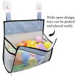 Bath Toy Organizer Multiple Ways to Hang, Extra Large Opening Bathroom Toy Holder, Bottom Zipper Bathtub Toy Storage Bag (Black) from Muchfun