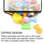 Bath Toy Organizer Multiple Ways to Hang, Extra Large Opening Bathroom Toy Holder, Bottom Zipper Bathtub Toy Storage Bag (Black) from Muchfun