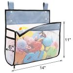 Bath Toy Organizer Multiple Ways to Hang, Extra Large Opening Bathroom Toy Holder, Bottom Zipper Bathtub Toy Storage Bag (Black) from Muchfun