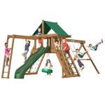 Creative Playthings Northbridge Pack 2 Wooden Swing Set (Made in The USA) Ages 2 to 12 Years, Includes Climbing Wall for Kids, Playground Swings & Slide, Monkey Bars and Tire Swing, 22x12x11 ft from Creative Playthings Ltd.