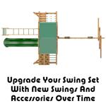 Creative Playthings Northbridge Pack 2 Wooden Swing Set (Made in The USA) Ages 2 to 12 Years, Includes Climbing Wall for Kids, Playground Swings & Slide, Monkey Bars and Tire Swing, 22x12x11 ft from Creative Playthings Ltd.