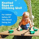 Creative Playthings Northbridge Pack 2 Wooden Swing Set (Made in The USA) Ages 2 to 12 Years, Includes Climbing Wall for Kids, Playground Swings & Slide, Monkey Bars and Tire Swing, 22x12x11 ft from Creative Playthings Ltd.