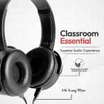 Bulk Headphones for Classroom, Pack of 24 Wired Head Phones for Kids. School Supplies for Teachers Elementary to College Students. School Headphones Pack. (Black) by Eduvy