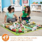 Melissa & Doug Deluxe Activity Road Rug Play Set with 49 Wooden Vehicles and Play Pieces by Melissa and Doug